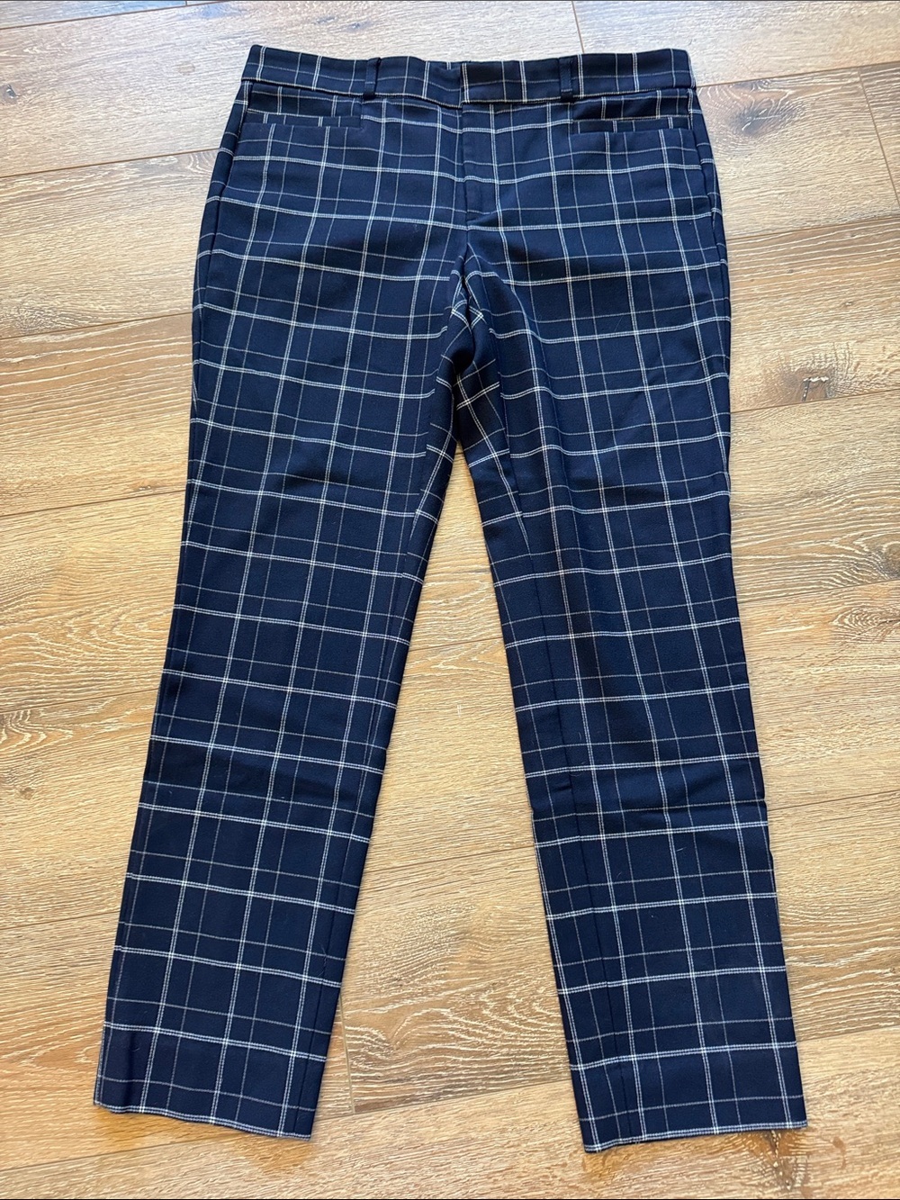 Banana Republic Navy Plaid Sloan Dress Trousers Size 8 B184
